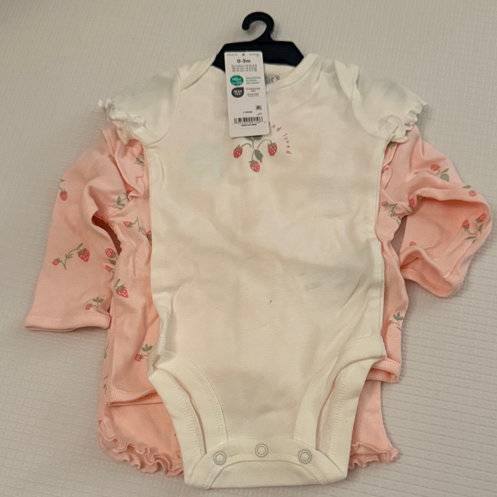 Carter's White and Pink Bodysuit Set